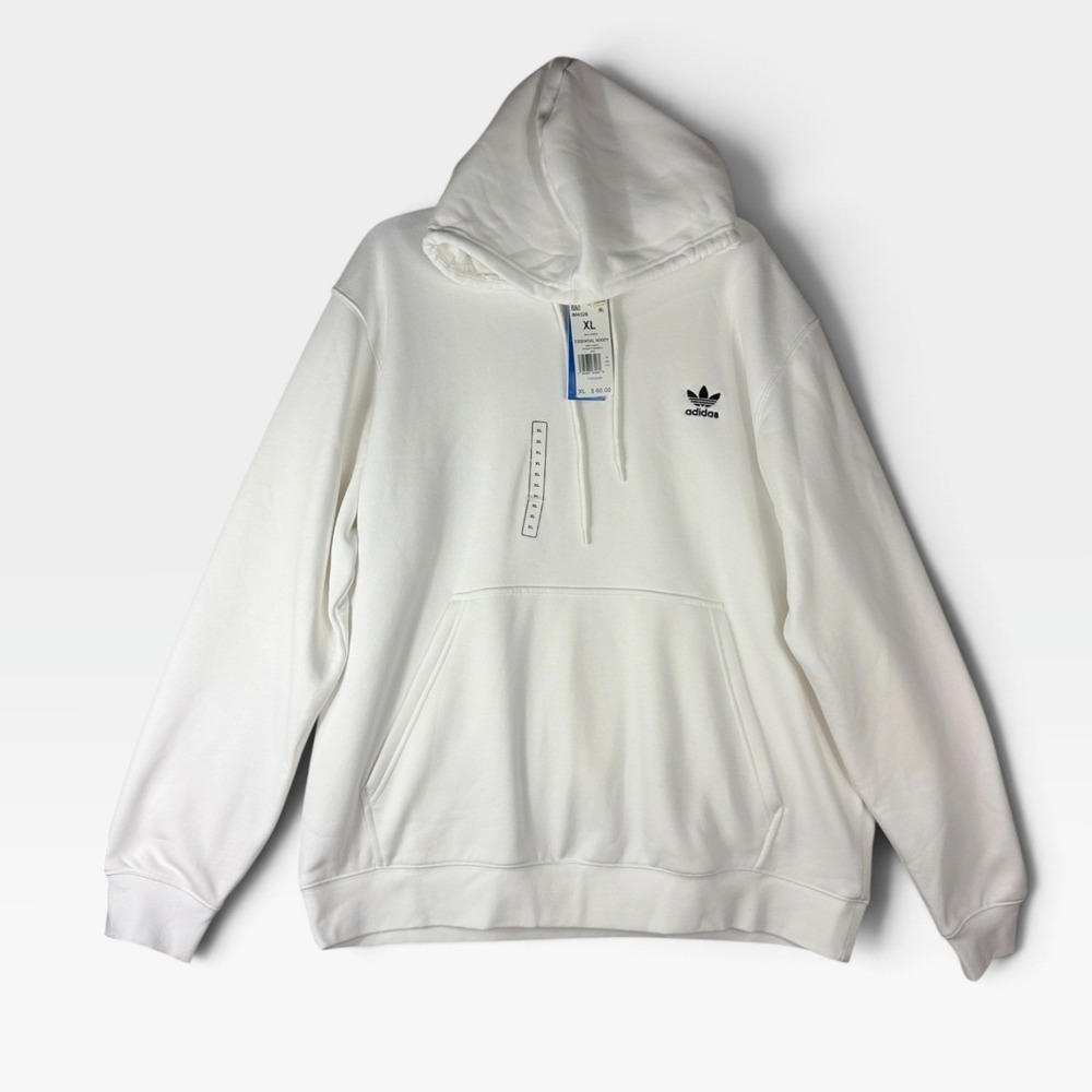 Adidas Originals Essential Hoody Mens XL White Trefoil Pullover IM4526 NWT